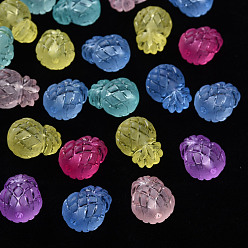 Mixed Color Frosted Acrylic Beads, Pineapple, Mixed Color, 14x11x10mm, Hole: 1.8mm, about 633pcs/500g