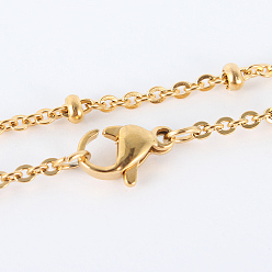 Golden 304 Stainless Steel Chain Necklaces, with Lobster Claw Clasps, Golden, 17.7 inch(44.9cm), 3mm