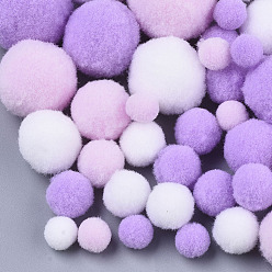 Mixed Color DIY Doll Craft Polyester High-elastic Pom Pom Ball, Round, Mixed Color, 7~29mm