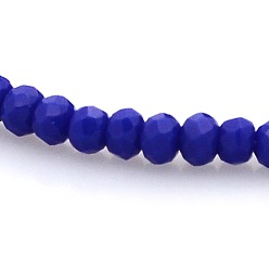 Blue Imitation Jade Glass Faceted Rondelle Beads Strands, Blue, 3x2mm, Hole: 1mm, about 198pcs/strand, 15.7 inch