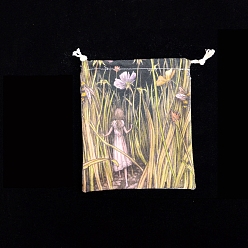 Flower of Life Сумка для хранения карт таро, сумки на шнурке из ткани, для колдовства принадлежности для викканского алтаря, прямоугольные, Цветок жизни, 160~165x135 мм