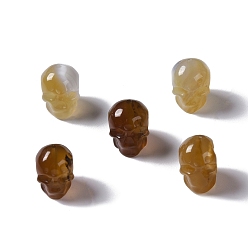Natural Agate Natural Agate Beads, Skull, Dyed & Heated, 13x10x11.5mm, Hole: 1mm