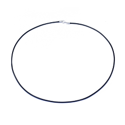 Черный Воском ожерелья шнура делает, с 925 застежками из стерлингового серебра с пружинными кольцами, чёрные, 18.7 дюйм (47.5 см), 1.5 мм