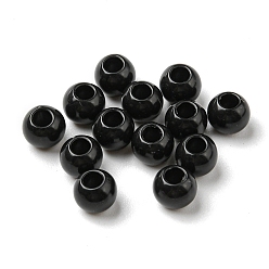 Black Opaque Acrylic Beads, Flat Round, Black, 6x5mm, Hole: 2.5mm, 5600pcs/500g