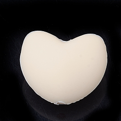 Белый Навахо Пищевые экологически чистые силиконовые фокусные шарики, жевательные бусины для чайников, DIY уход за ожерельем, сердце, навахо белый, 16x19x10 мм, отверстие : 2.5 мм