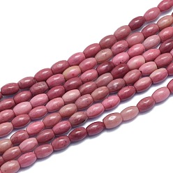 Rhodonite Natural Rhodonite Beads Strands, Rice, 6.5~7x4~4.5mm, Hole: 0.6mm, about 57pcs/Strand, 14.96 inch(38cm)