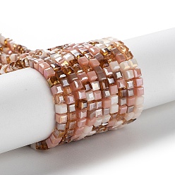 Corail Clair Brins de perles de verre de galvanoplastie de couleur dégradée, segmenté multicolore, de couleur plaquée ab , facette, cube, corail lumière, 2.5x2.5x2.5mm, Trou: 0.8mm, Environ 82 pcs/chapelet, 18.11 pouce (46 cm)