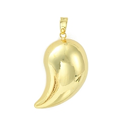 Real 18K Gold Plated Brass Pendants, Horn Charm, Real 18K Gold Plated, 45x35x23.5mm, Hole: 7x3.5mm