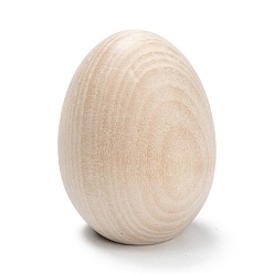 Bois Solide Oeufs de pâques en bois blanc inachevé, Artisanat en bois, burlywood, 44.5x33mm