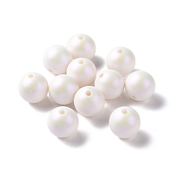 White ABS Plastic Beads, Round, White, 16mm, Hole: 2.5mm, about 230pcs/500g
