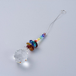 Colorful Chandelier Suncatchers Prisms, Chakra Crystal Balls Hanging Pendant Ornament, for Home, Office, Garden Decoration, Colorful, 215mm