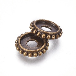 Bronze Antique Perles d'entretoise en alliage, sans cadmium et sans nickel et sans plomb, rondelle, bronze antique, 10x2mm, Trou: 3mm