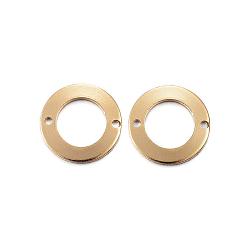 Oro Revestimiento iónico (ip) 304 conectores de eslabones de acero inoxidable, círculo, dorado, 13x1 mm, agujero: 1 mm