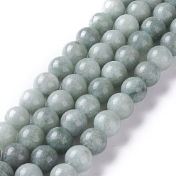 Jade Blanc Brins de perles de jade birman imitation jade blanc naturel, ronde, teint, 10mm, Trou: 1mm, Environ 38 pcs/chapelet, 14.96 pouce (38 cm)