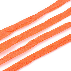 Coral Raffia Ribbon, Packing Paper String, for Gift Wrapping, Party Decor, Craft Weaving, Coral, 3~4mm, about 200m/roll