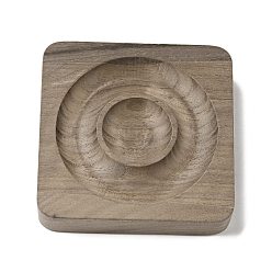 Coffee Walnut Wooden Bangle Bracelet Finger Ring Diplay Holder Tray, Square, Coffee, 94x94.5x20mm, Bracelet Groove: 39~78mm, Ring Tray: 33mm