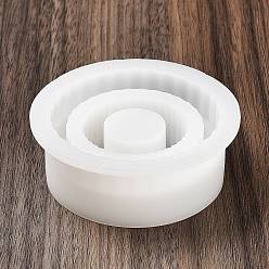 Белый Силиконовые формы для плоских круглых подсвечников своими руками, для смолы, левкас, цементное ремесло, белые, 7.5x2.6 см, Внутренний диаметр: 1.85 cm