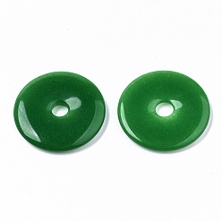 Malayo Jade Colgantes de jade natural de malasia, teñido, donut / pi disc, ancho de la rosquilla: 12 mm, 30x3.5~4.5 mm, agujero: 5 mm