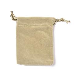 Сэнди Коричневый Прямоугольник мешки велюровый ювелирные изделия, песчаный коричневый, 9.4x7.6 см