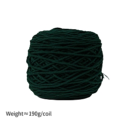 Dark Green 190g 8-Ply Milk Cotton Yarn for Tufting Gun Rugs, Amigurumi Yarn, Crochet Yarn, for Sweater Hat Socks Baby Blankets, Dark Green, 5mm