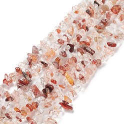Ferruginous Quartz Natural Hematoid Quartz/Ferruginous Quartz Beads Strands, Chips, 5~8mm, Hole: 0.3mm