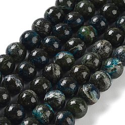 Línea Plata Piedra Línea de plata natural hebras de perlas de jaspe, rondo, 6 mm, agujero: 0.8 mm, sobre 65 unidades / cadena, 15.55'' (39.5 cm)