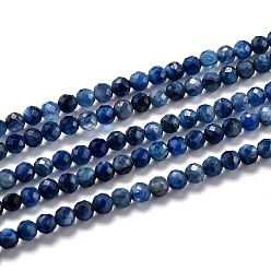 Kyanite Natural Kyanite/Cyanite/Disthene Beads Strands, Faceted, Round, 3mm, Hole: 0.6mm, about 126pcs/strand, 15.35 inch(39cm)