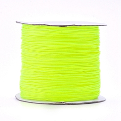 Зелено-Желтый Нейлоновая нить, ювелирные изделия шнур нейлона для пользовательских ювелирных изделий делает тканые, зеленый желтый, 0.6 мм, около 142.16 ярдов (130 м) / рулон