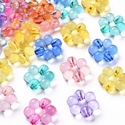 Mixed Color Transparent Acrylic Bead Frames, Flower, Mixed Color, 16.5x15.5x6mm, Hole: 2mm, about 674pcs/500g