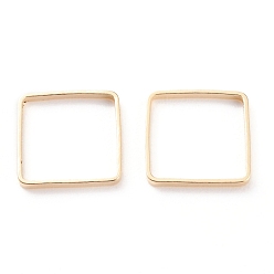 Real 24K Gold Plated Brass Linking Rings, Long-Lasting Plated, Square, Real 24K Gold Plated, 10x10x1mm, Inner Diameter: 9x9 mm