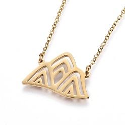 Golden 304 Stainless Steel Pendant  Necklaces, Mountains, Golden, 18.8 inch(48cm), 1.5mm