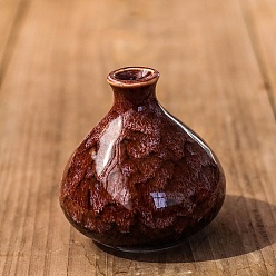 Coconut Brown Ceramics Vase, Display Decoration, for Home Decoration, Coconut Brown, 70x70~74mm