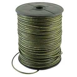 Dark Olive Green Korean Waxed Polyester Cord, Dark Olive Green, 2~3mm, about 93yards/roll