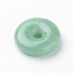Myanmar Jade Natural Myanmar Jade/Burmese Jade Pendants, Dyed, Donut/Pi Disc, donut width: 9.8mm, 24x7mm, Hole: 4.5mm