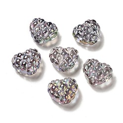Gris Ardoise Perles acryliques transparentes, cœur, gris ardoise, 17.2~17.4x20~20.4x9.6mm, Trou: 3~3.2mm