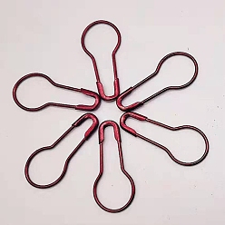 Dark Red Iron Safety Pins, Calabash/Gourd Pin, Bulb Pin, Sewing Tool, Dark Red, 22x10x1.5mm, about 1000pcs/bag