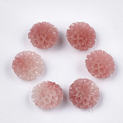 Salmon Foncé Perles de corail synthétiques, teint, fleur de lotus, saumon noir, 15x16x9.5mm, Trou: 1.4mm