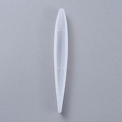 Blanc Moules de silicone de résine époxyde de stylo, moules de moulage de stylos à bille, pour bricolage stylo bougie faisant de l'artisanat, blanc, 157x19x15mm