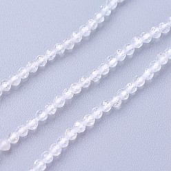 Other Quartz Natural White Topaz Beads Strands, Faceted, Round, 2~2.5mm, Hole: 0.5mm, about 180~200pcs/strand, 14.5~16.1 inch(37~41cm)