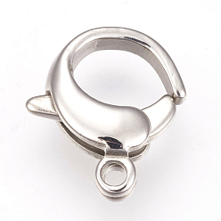 Stainless Steel Color 304 Stainless Steel Lobster Claw Clasps, Stainless Steel Color, 12x10.5x3mm, Hole: 1.5mm