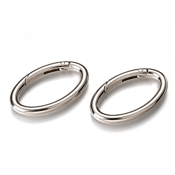 Платина Пружинные кольца из цинкового сплава, овальные, платина, 48x29x5 мм, внутренний диаметр: 38x19.5 мм