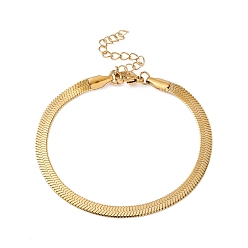 Oro 304 pulsera de cadenas de espiga de acero inoxidable para hombres y mujeres, dorado, amplia: 4 mm, 6-1/2 pulgada (16.5 cm)