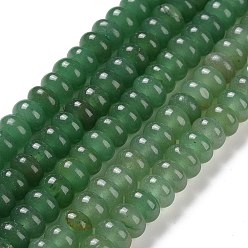 Зеленый Авантюрин Естественный зеленый авантюрин бисер нитей, класса AB, рондель, 8x5 мм, отверстие : 1.2 мм, около 70~74 шт / нитка, 14.76~15.08 дюйм (37.5~38.3 см)