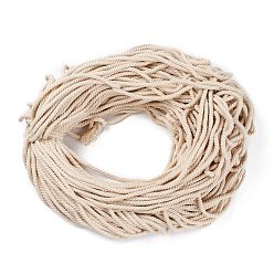 Blanc Antique Cordes de fil de coton, 3, pour la fabrication de bijoux, blanc antique, 5~5.8mm, 109.4 verge (100m)/paquet
