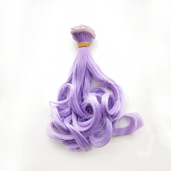 Lilas Cheveux de perruque de poupée de coiffure permanente de poire longue de fibre à haute température, pour bricolage fille bjd making accessoires, lilas, 5.91~39.37 pouce (15~100 cm)
