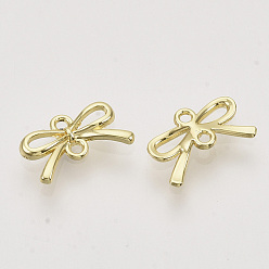Light Gold Alloy Links connectors, Bowknot, Light Gold, 8x13x2mm, Hole: 1.2mm