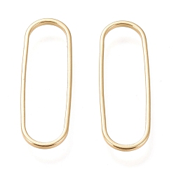 Real 20K Gold Plated Brass Linking Ring, Long-Lasting Plated, Oval, Real 18K Gold Plated, 25x8.5x1mm, Inner Diameter: 23.3x7mm