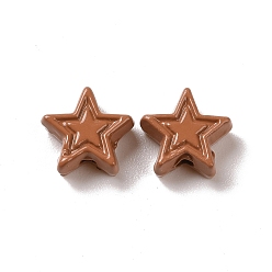 Шоколадный Окрашенного распылением сплава бисер, звезда, цвет шоколада, 7x7.5x3.2 мм, отверстие : 1.2 мм