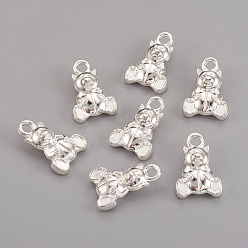 Silver Tibetan Style Alloy Charms, Lead Free and Cadmium Free, Bear, Silver, Cadmium Free & Nickel Free & Lead Free