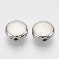 Platine Ccb perles en plastique, plat rond, platine, 9x9x4mm, trou: 1.4 mm, environ 2300 pcs / 500 g